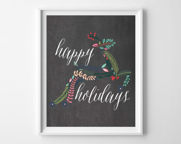 Free Printable Chalkboard Christmas Art