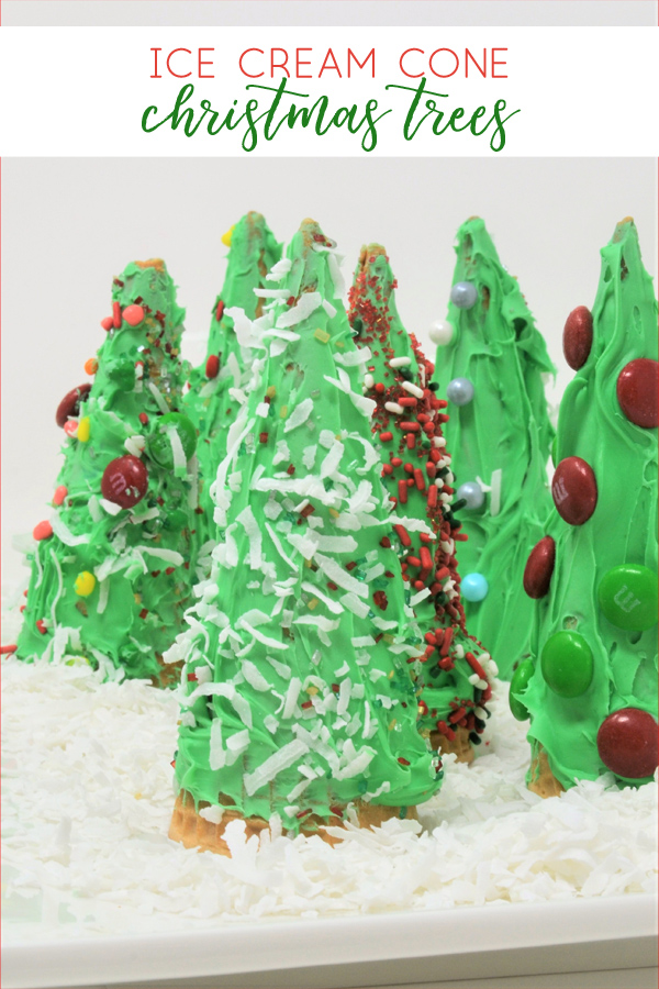 Ice Cream Cone Christmas Trees {An Easy Kids Craft Idea}