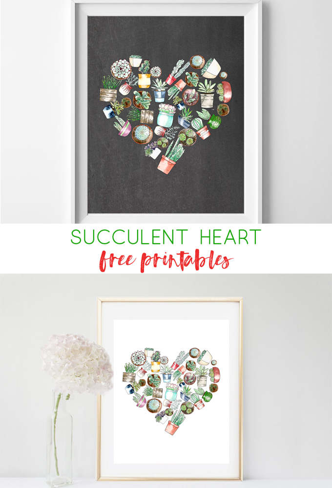 succulent wall art | free printables | wall art | cheap wall art | home decor | free prints | watercolor | succulent | flowers | art