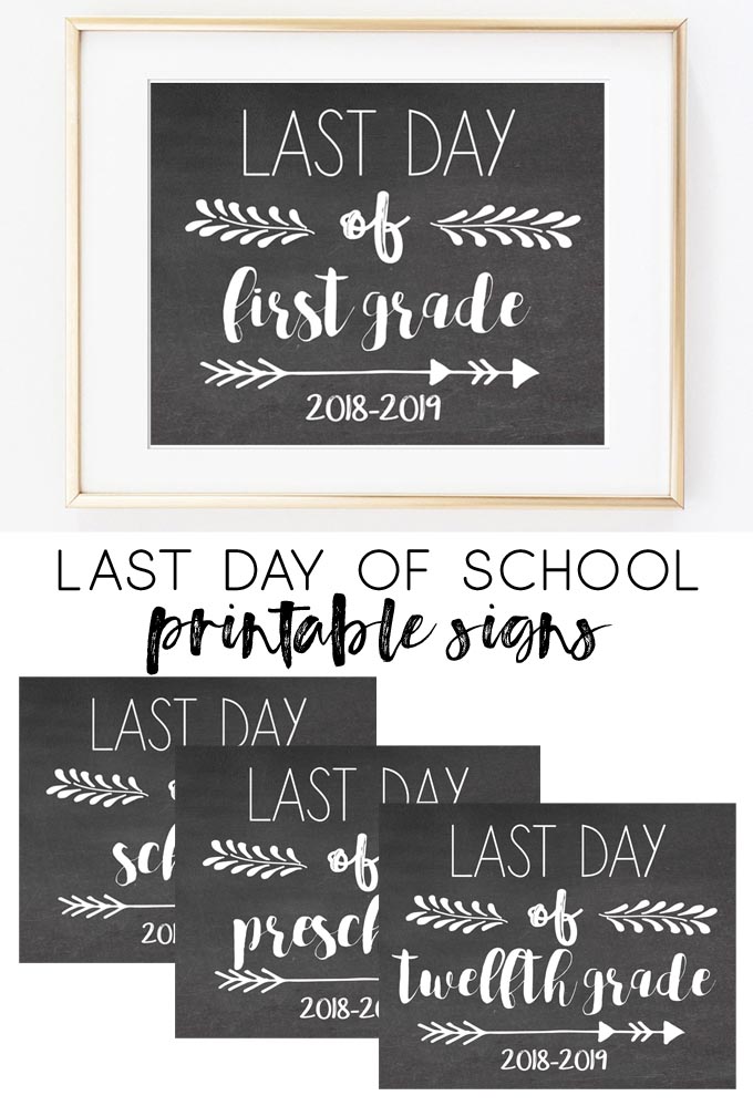 last day of school printable signs | last day signs | free printables | school signs | last day signs 2019