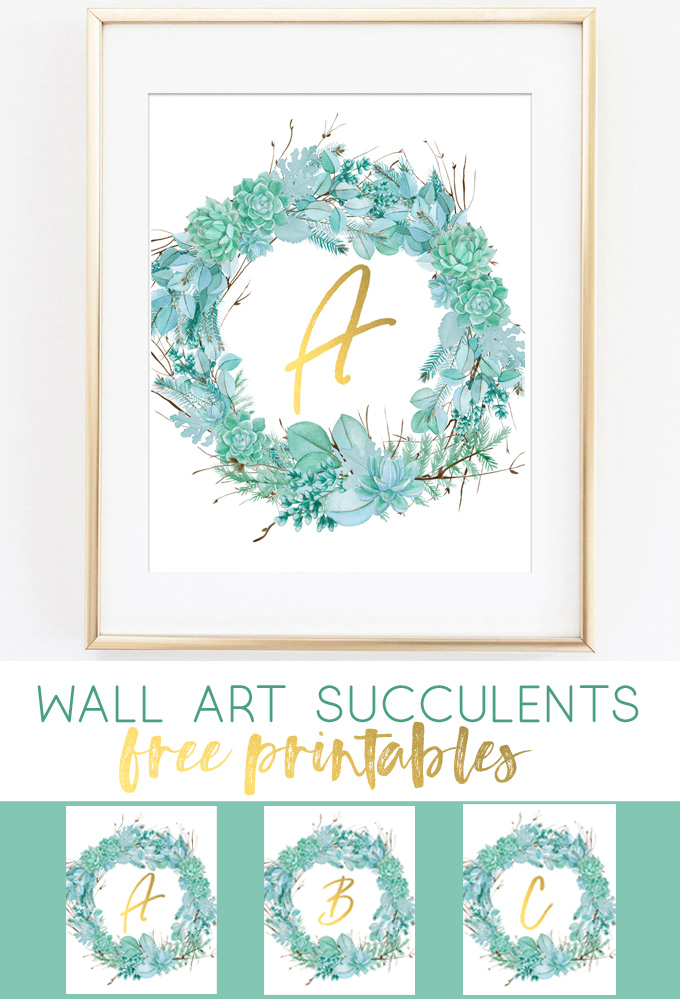 free printables | succulents | wall art succulents | wall art ideas | cheap home decor | succulent art | wall art | home decor