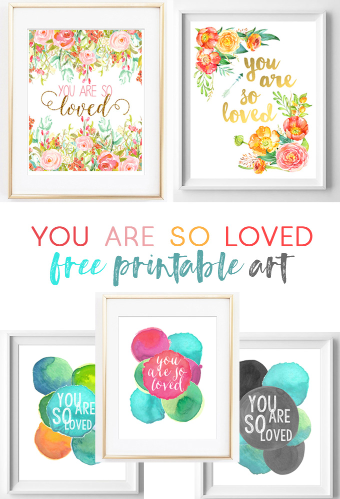 you are so loved | baby quotes | nursery art | free printables | printable wall art | cheap art | girl quotes | boy nursery | watercolor