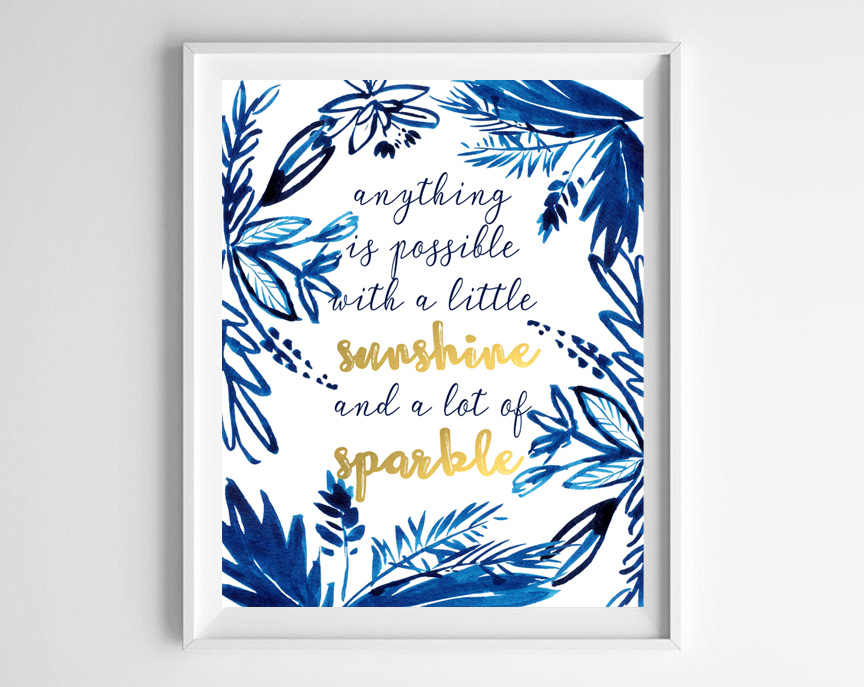 indigo wall art printable