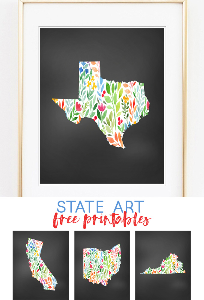 watercolor state silhouettes 3