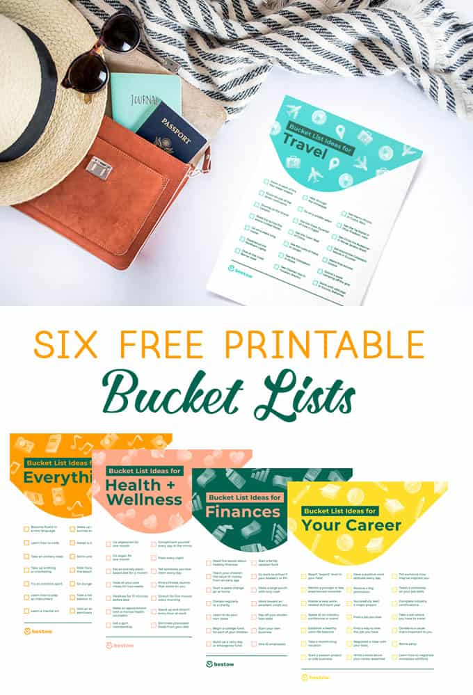 unique bucket list printables