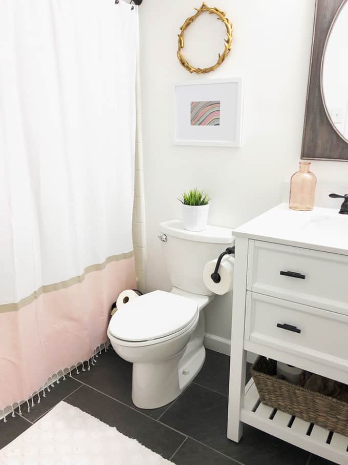 white and gray bathroom