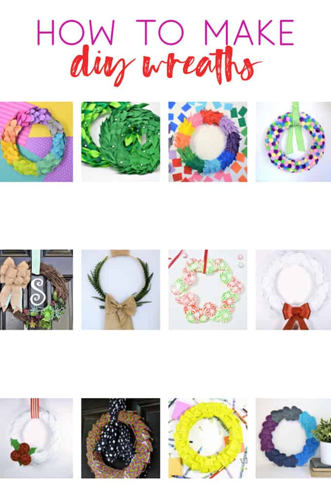 collage of diy wreaths