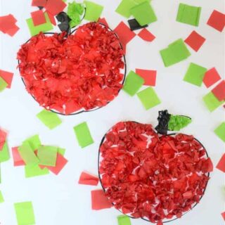 tissue paper apple craft