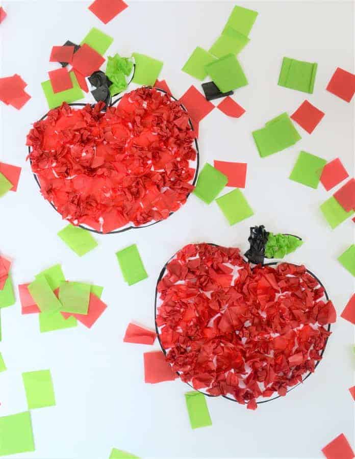 tissue paper apple craft