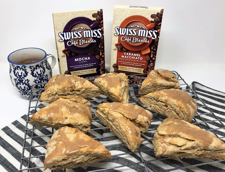 brown sugar cinnamon scones and swiss miss