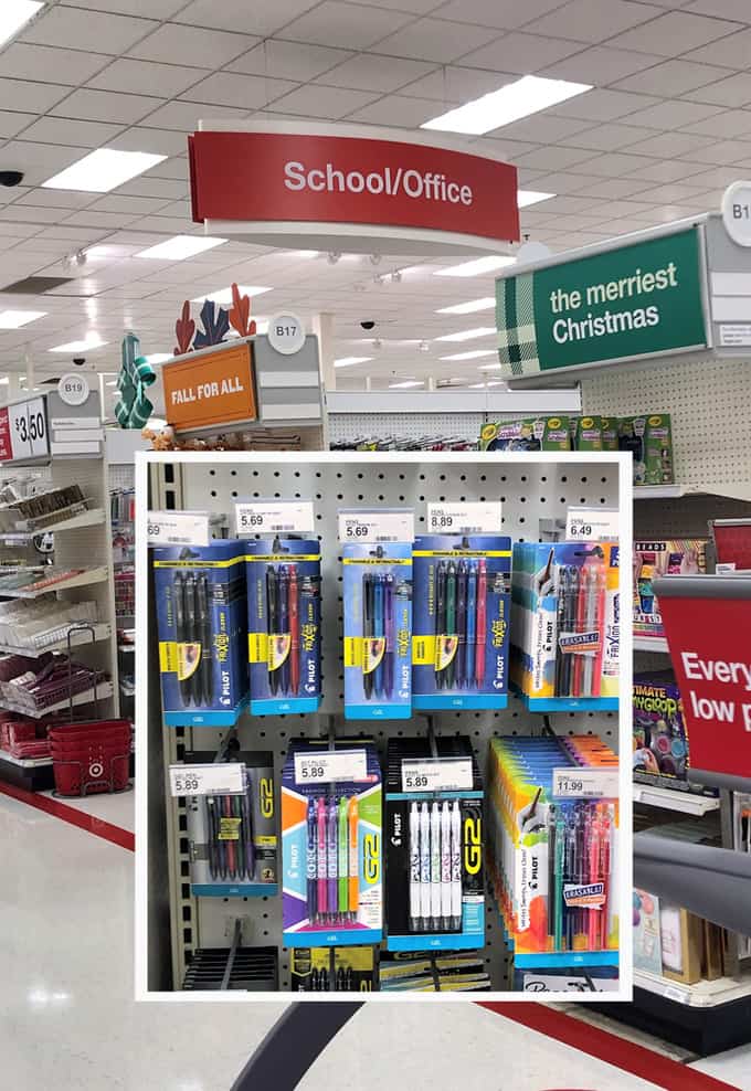 pen aisle at target