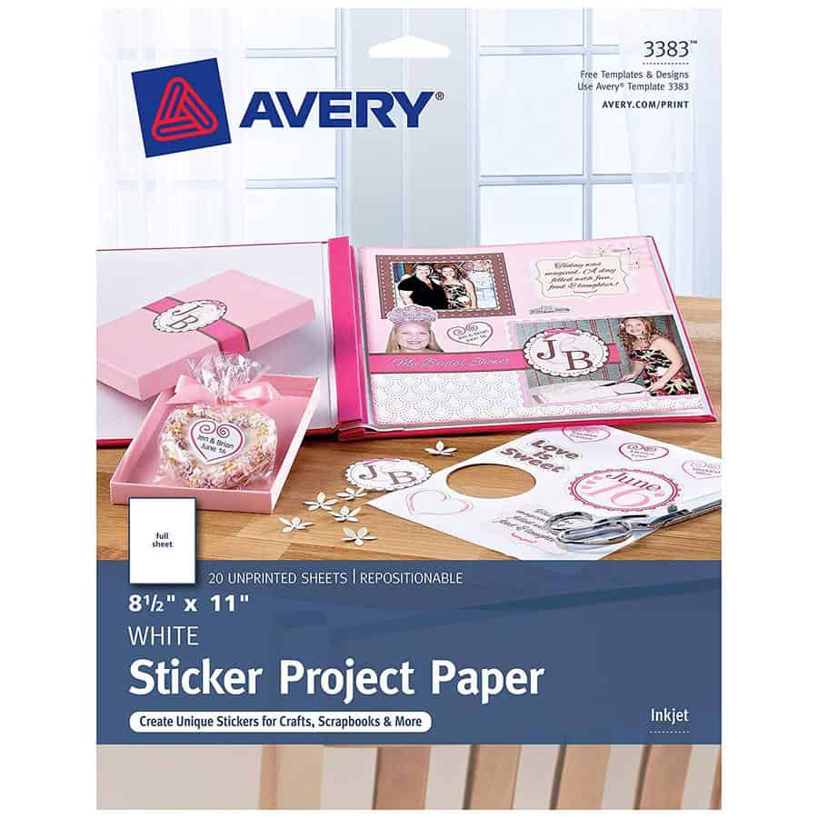 sticker paper avery