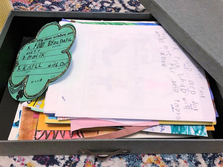 HOW TO ORGANIZE KIDS SCHOOL PAPERS AND ART PROJECTS IN 4 SIMPLE visual data 3