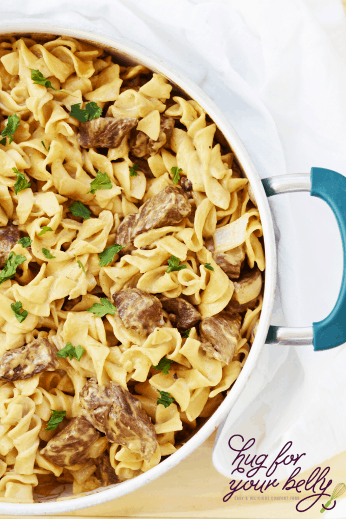 pot of beef stroganoff