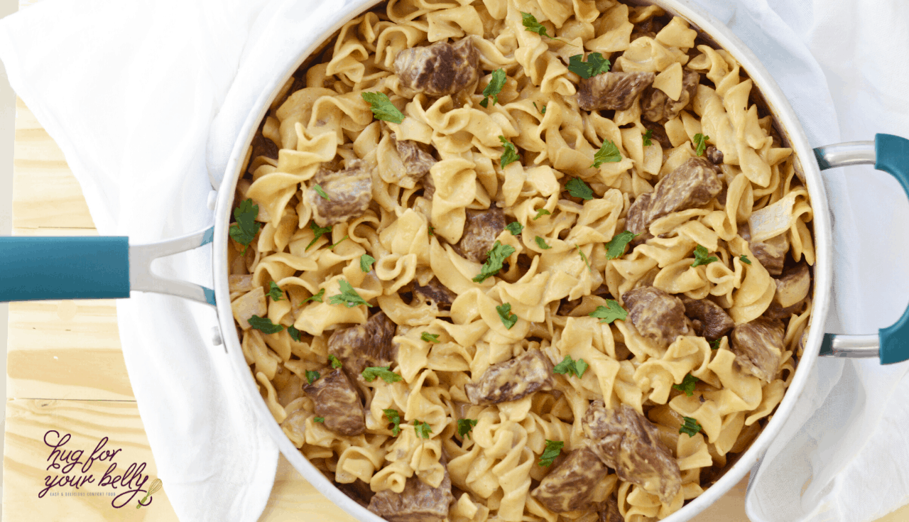 pot of beef stroganoff