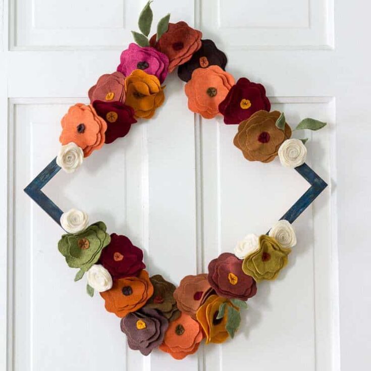 Image for Felt Flower Wreath Tutorial for Fall or Any Time of Year