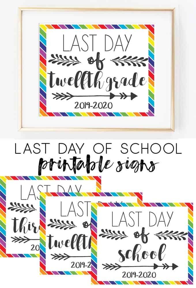 free last day of school sign