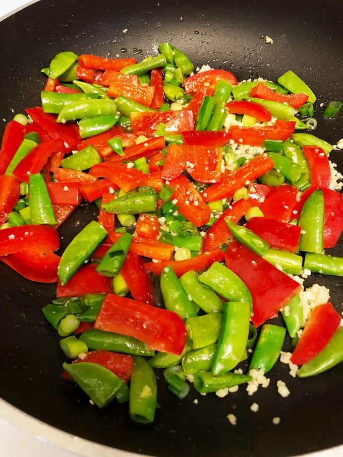 vegetables on stove