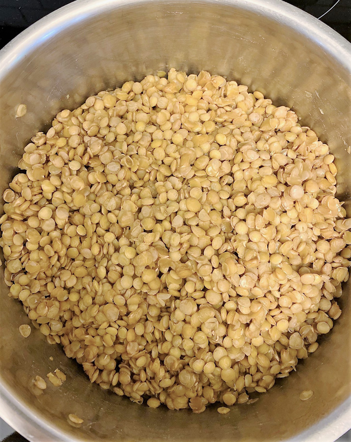 cooked lentils