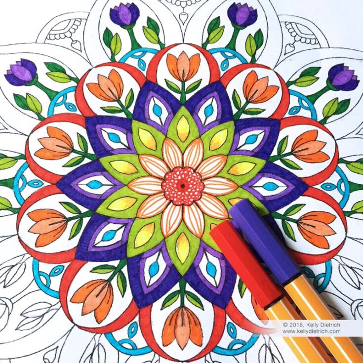 coloring for adults — Kelly Dietrich Mandala Art Blog — Kelly