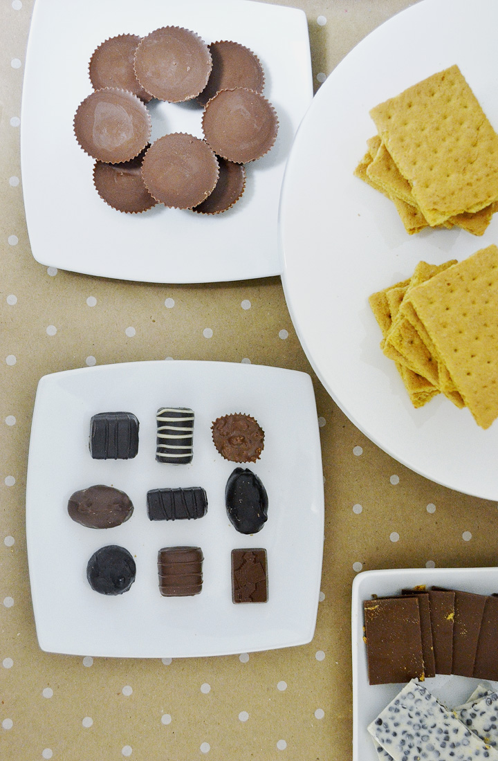 candies on plates