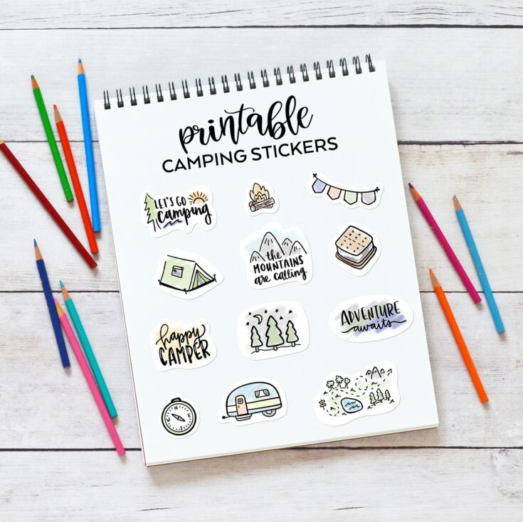 Image for Free Printable Camping Stickers