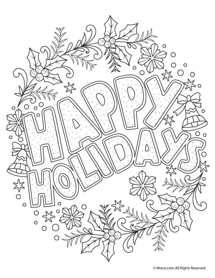 Christmas Coloring Pages for Kids and Adults Downloadable Unique