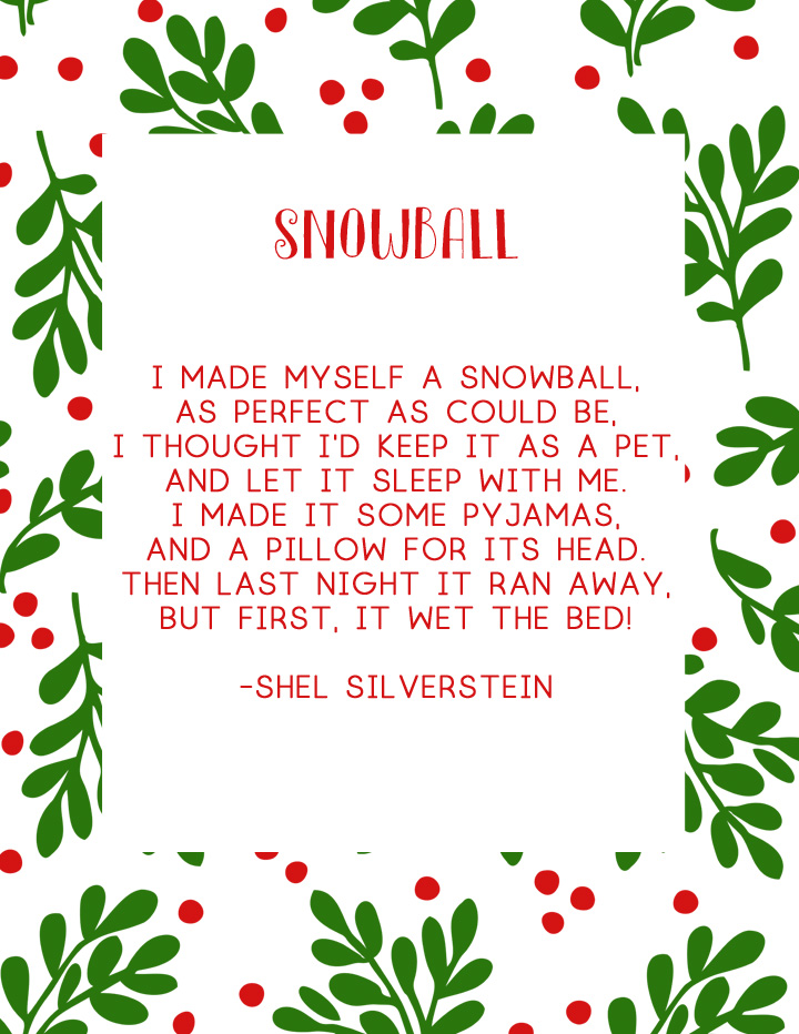 Christmas Poems For Kids And Free Printable Christmas Poems 