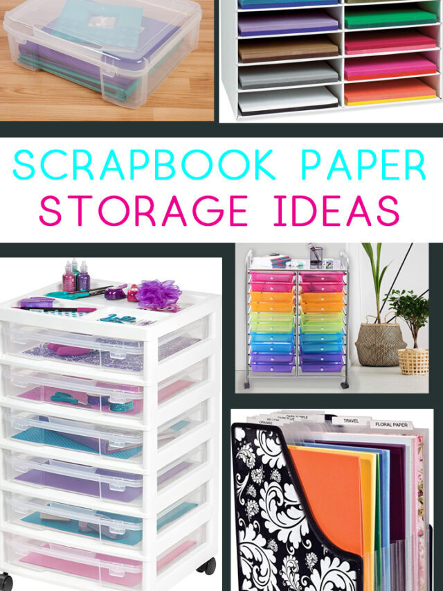 Scrapbook Paper Storage {Clever Ideas for Storing Scrapbook Paper, Wrapping Paper and Cardstock} Story