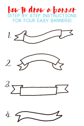 How to Draw a Banner Sharing Step by Step Instructions for Four Banners