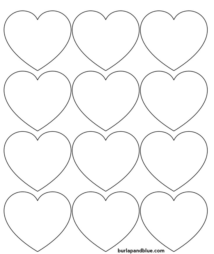 small hearts outline printable