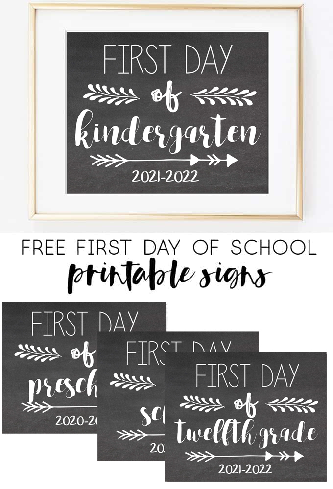 Free Printable First Day of School Signs