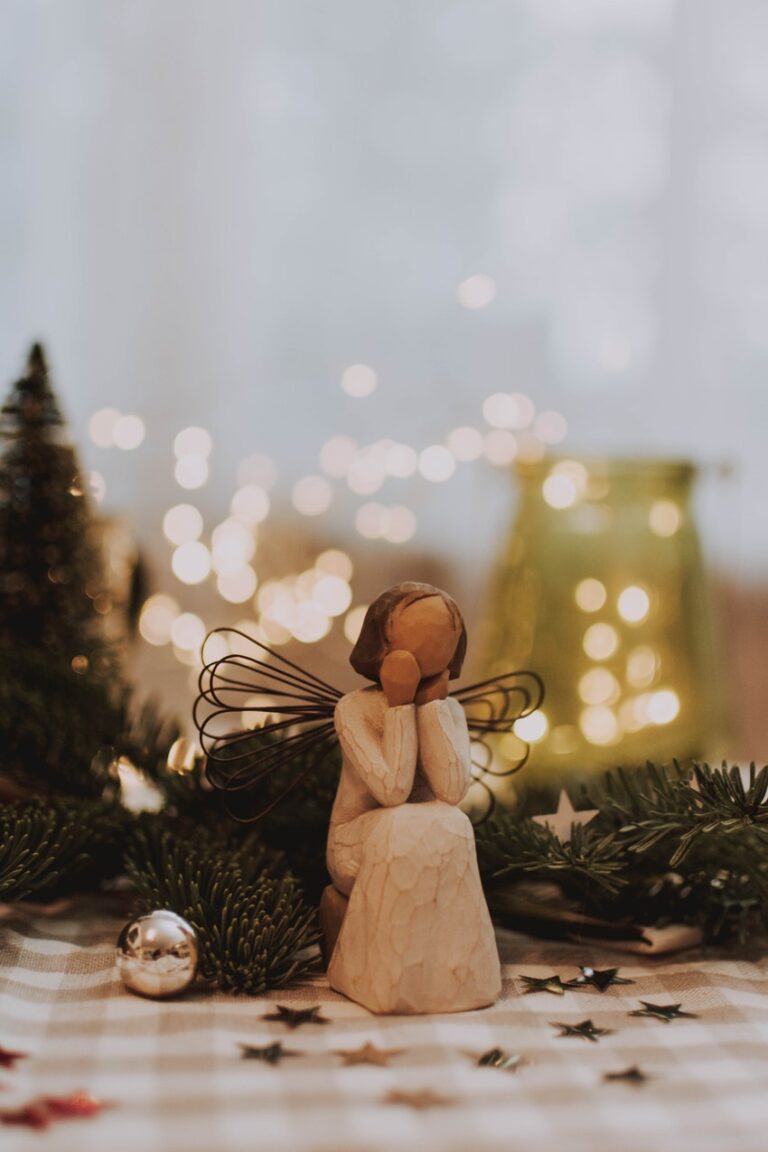 angel surrounded by lights