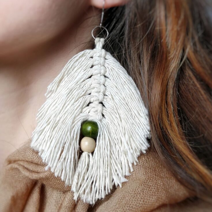 Image for DIY Macrame Leaf Earrings