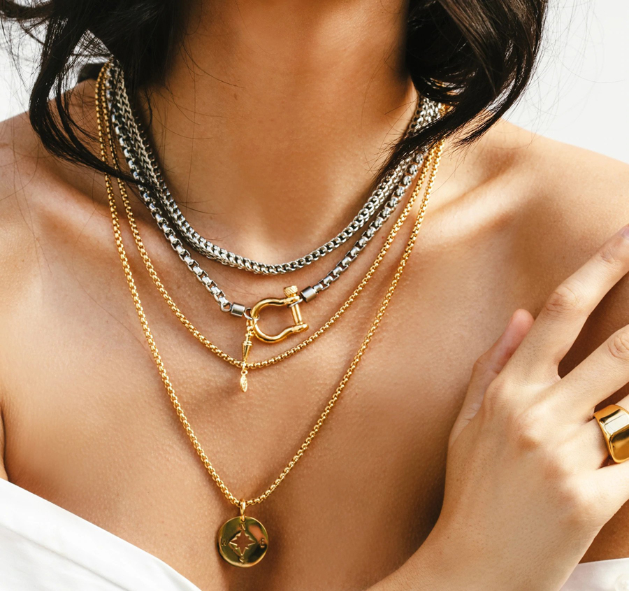 layered necklace set