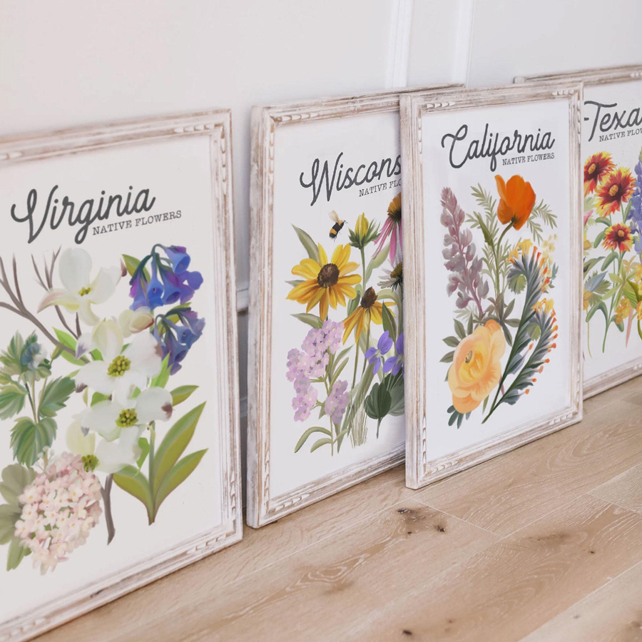 state flower art prints