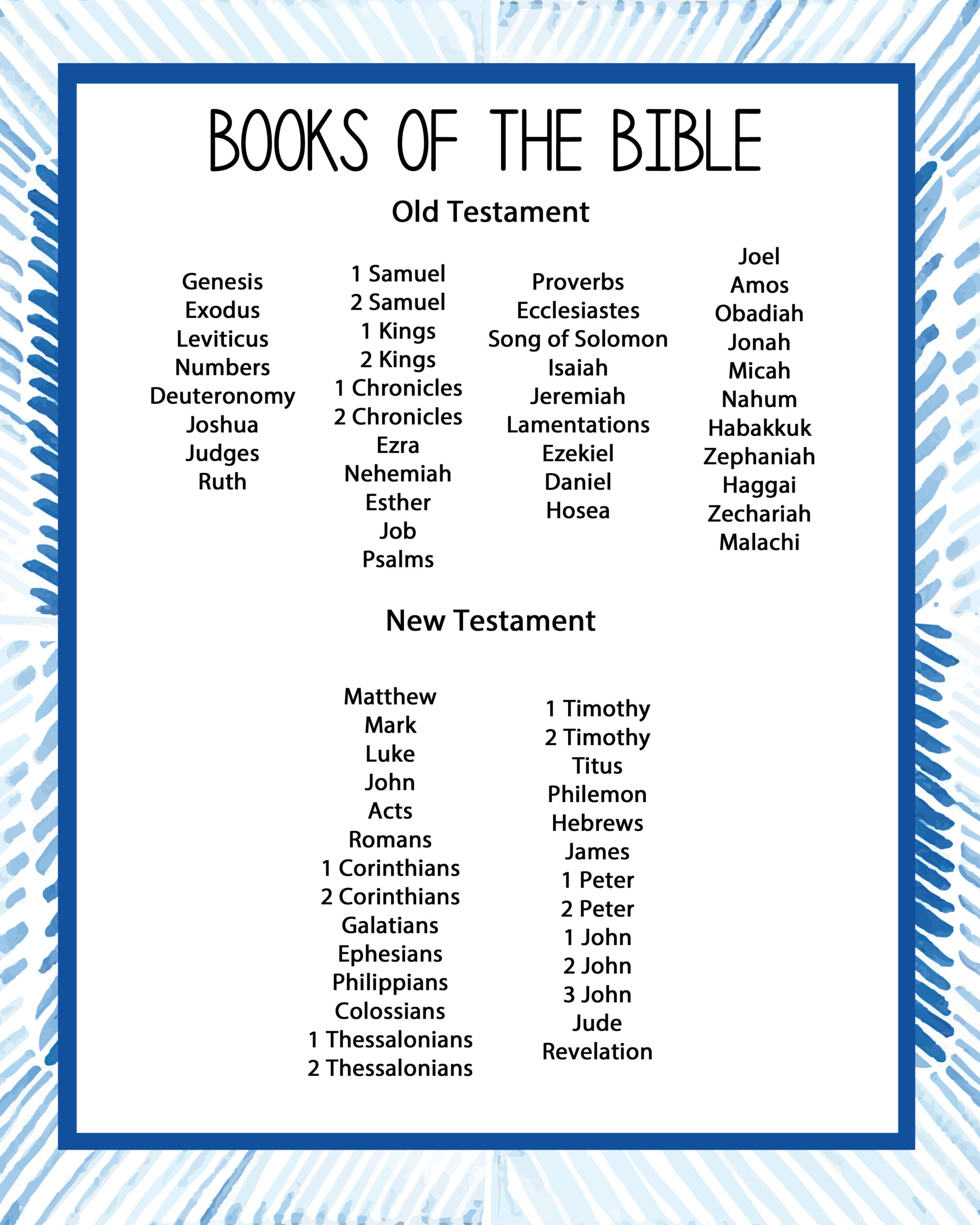 books bible printable