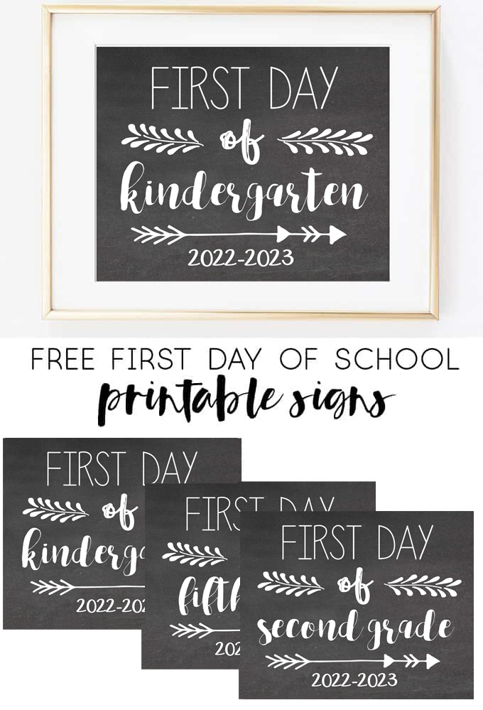printable first day of school sign