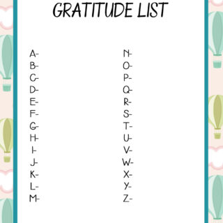 gratitude list printable
