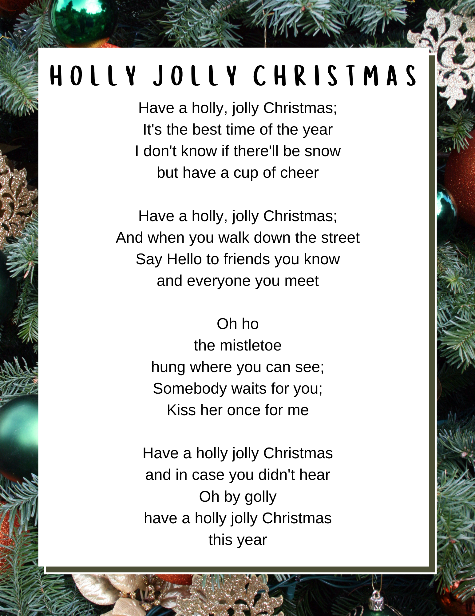 The opening lyrics to my favorite Christmas song