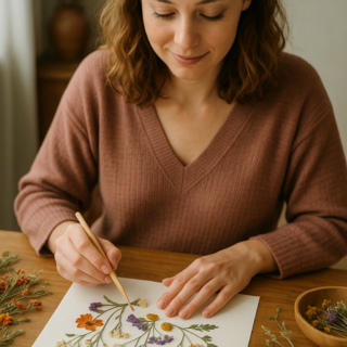 women dried floral crafts