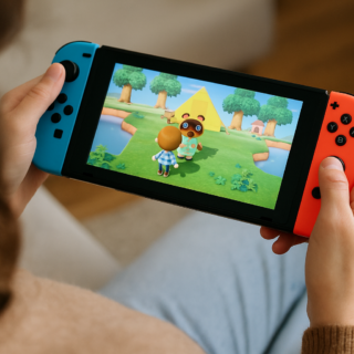 kid playing animal crossing