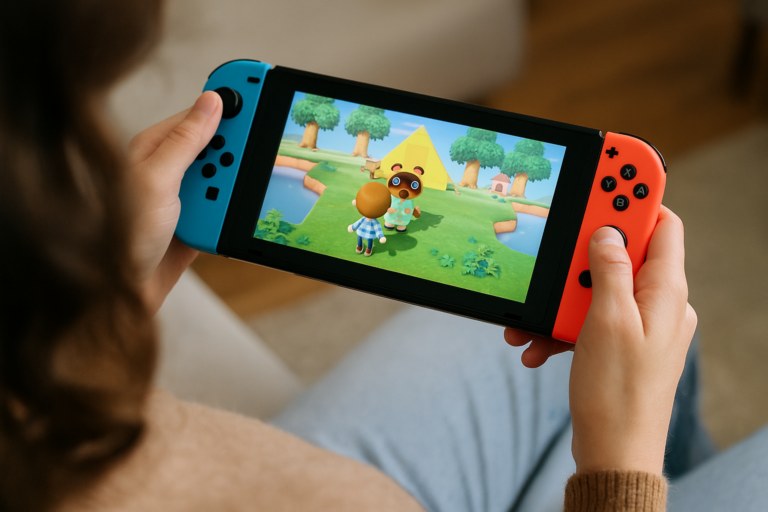 kid playing animal crossing