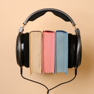 books and headphones