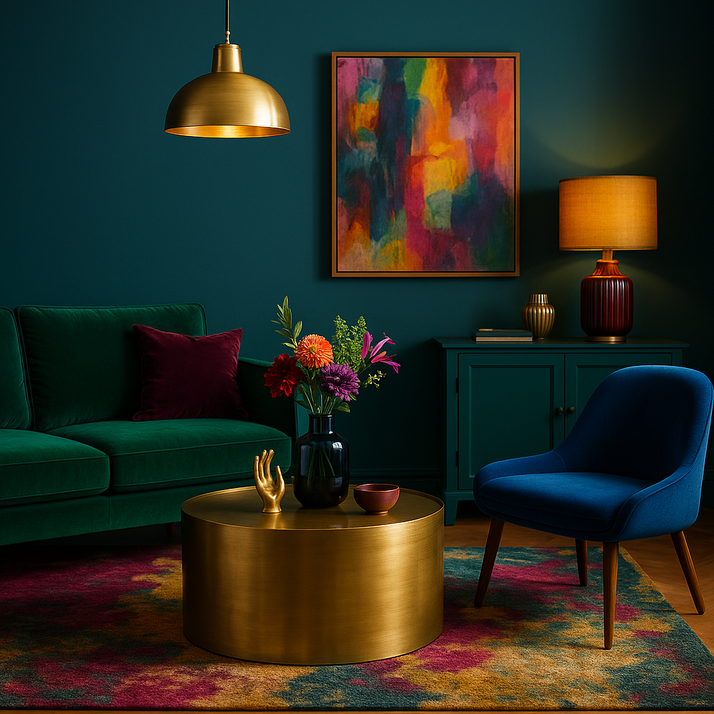jewel tone living room