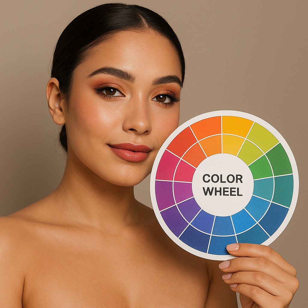 woman holding color wheel