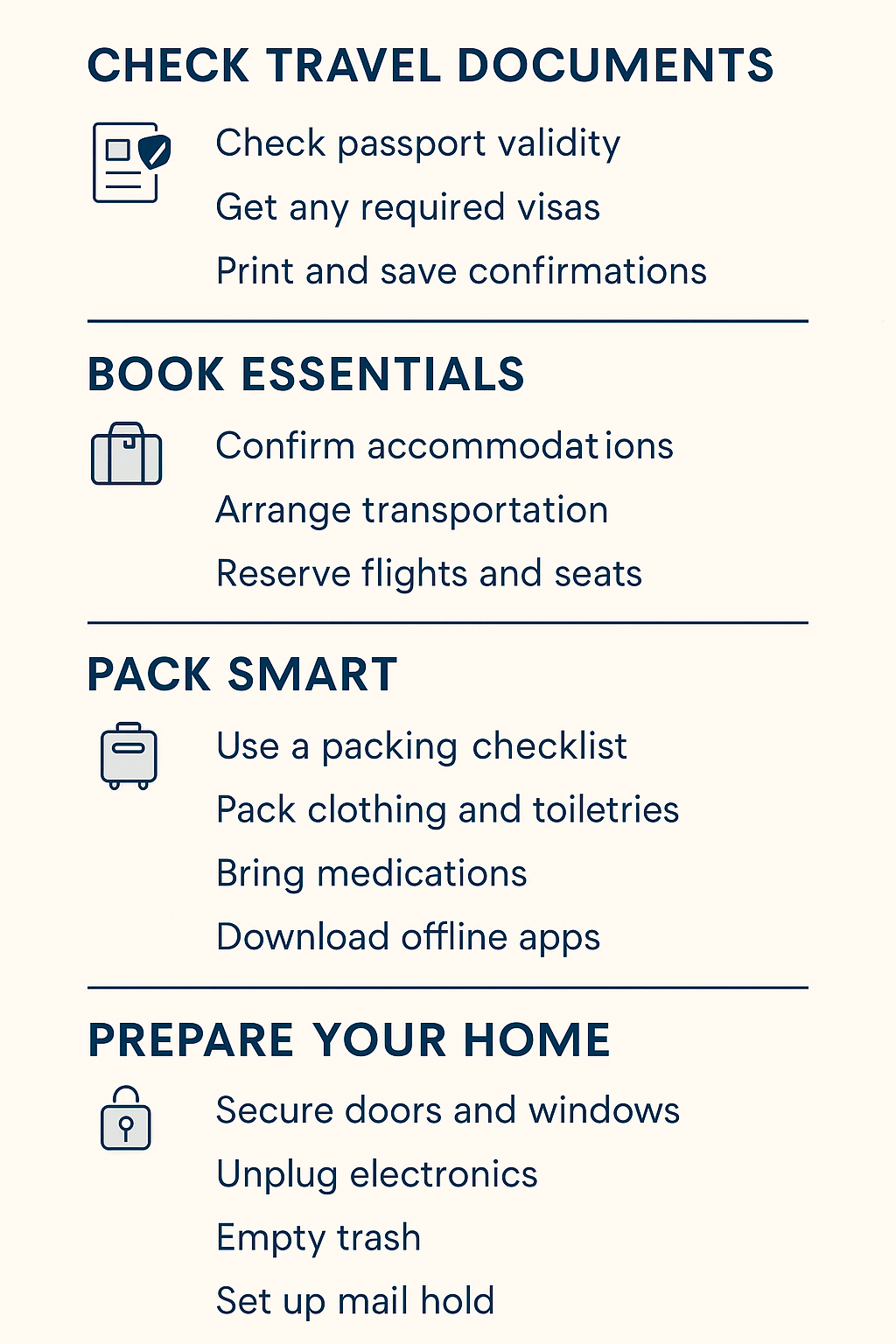 travel checklist