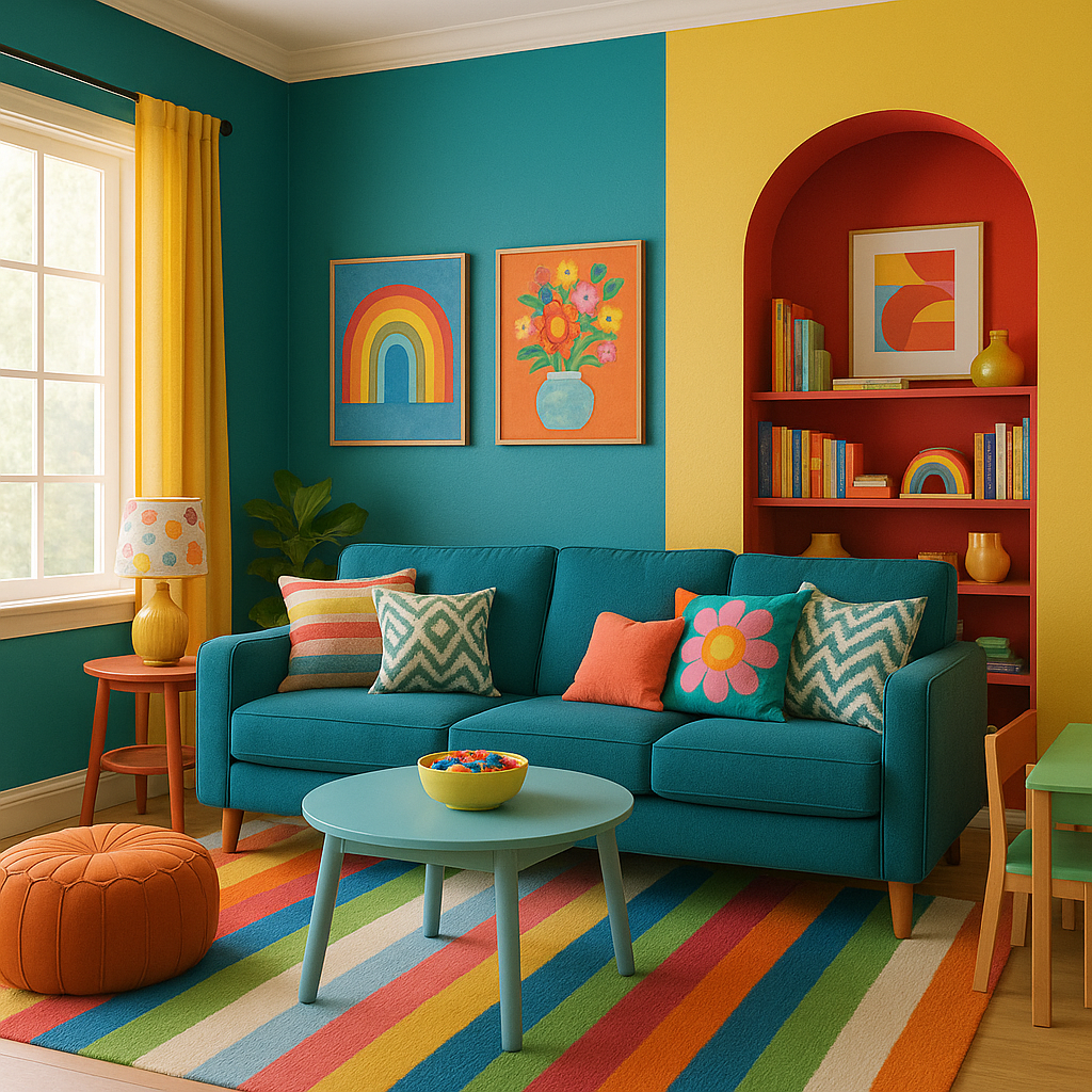 colorful family room