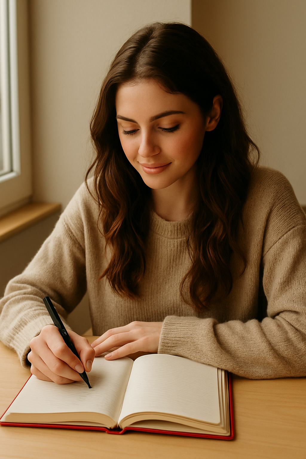 woman writing in journal