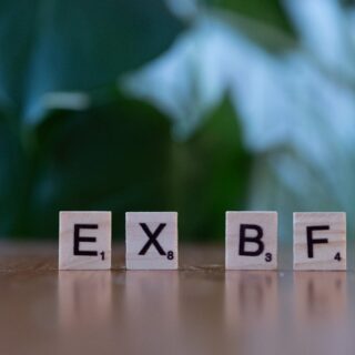 scrabble tiles that say ex bf